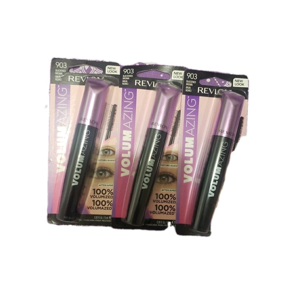 (3) Revlon Volumazing Mascara 0.30 fl oz Each Sealed 903 - Blackened Brown